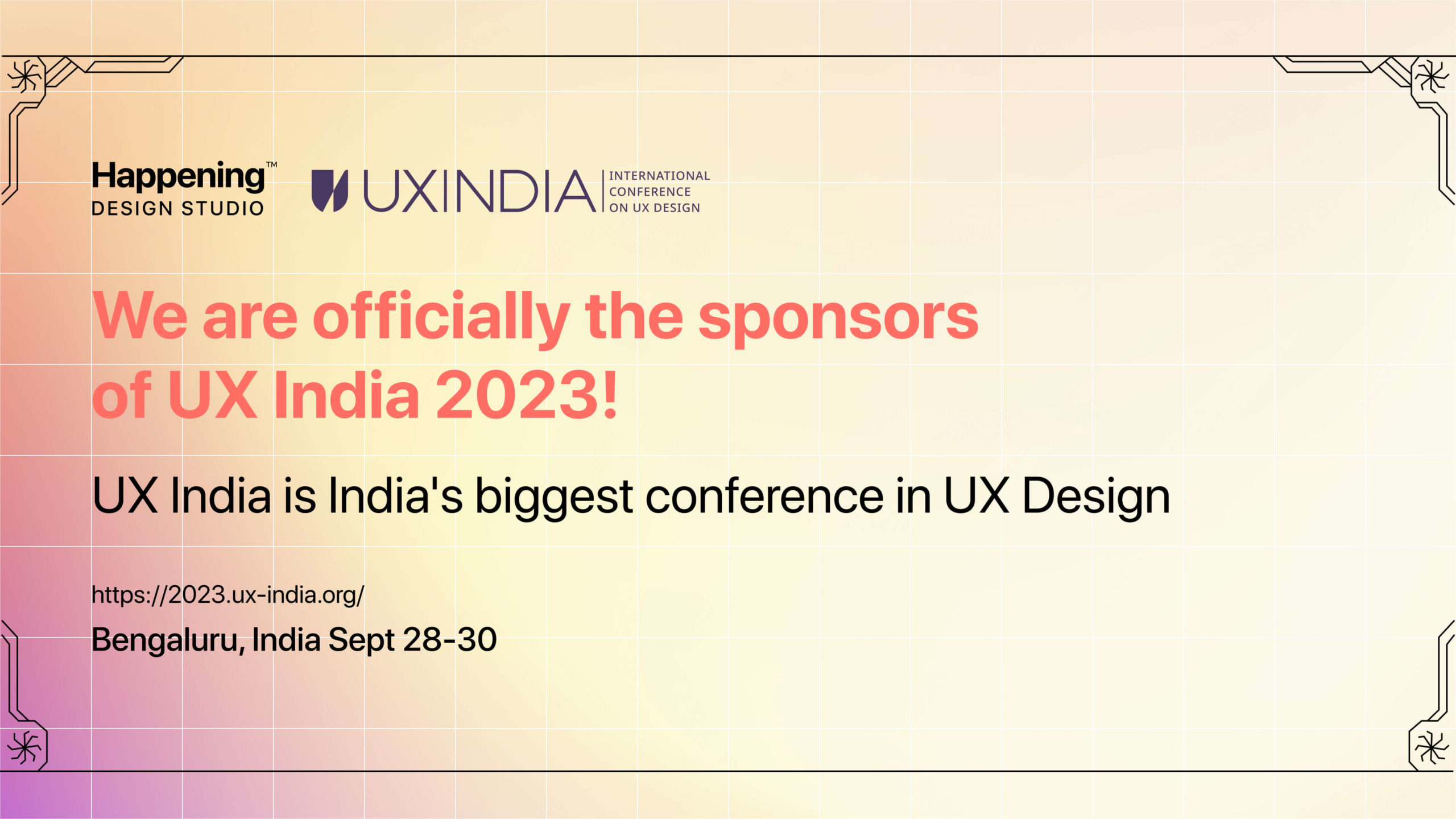 Happening Design is Proud to be a Sponsor of UX India 2023